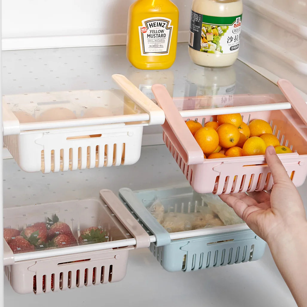 Adjustable Hanging Refrigerator Organization Storage Basket, To Save Space