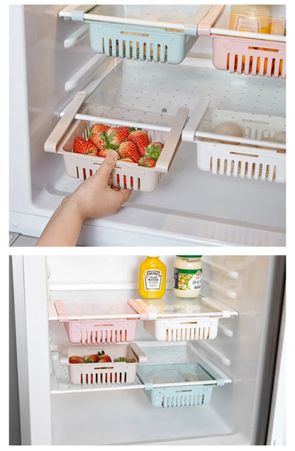 Adjustable Hanging Refrigerator Organization Storage Basket, To Save Space