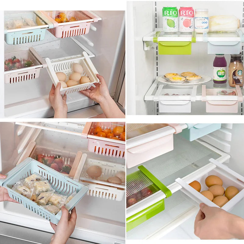 Adjustable Hanging Refrigerator Organization Storage Basket, To Save Space