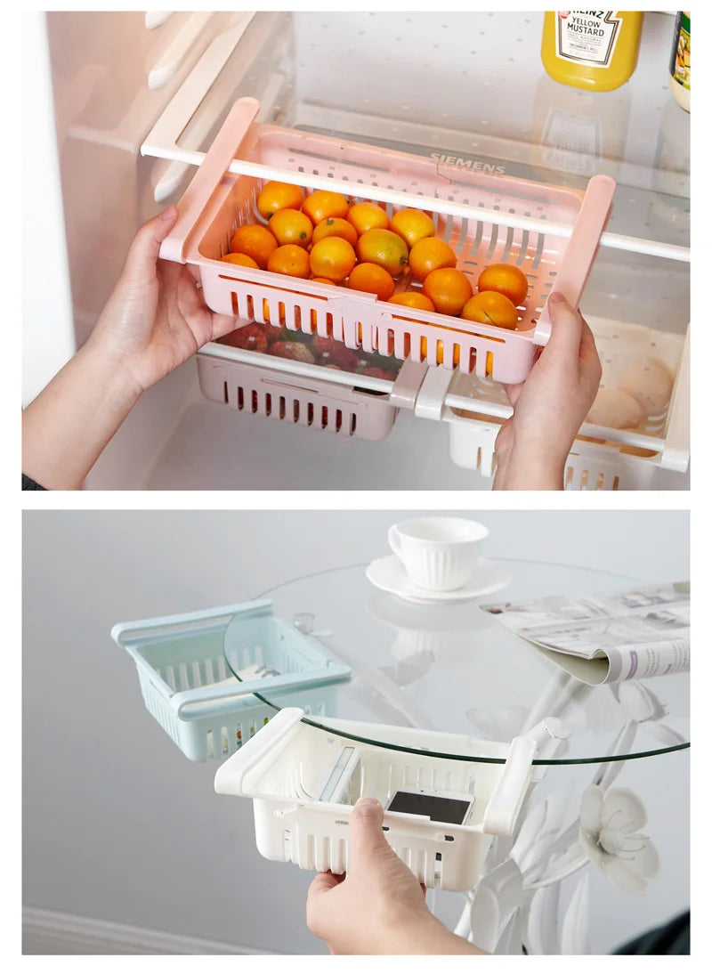 Adjustable Hanging Refrigerator Organization Storage Basket, To Save Space