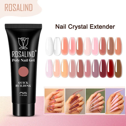 ROSALIND 20 Colors Jelly Poly Nail Gel Quickly Extension Crystal  Strengthen Manicure Gel UV Semi Permanent Hybrid Varnish