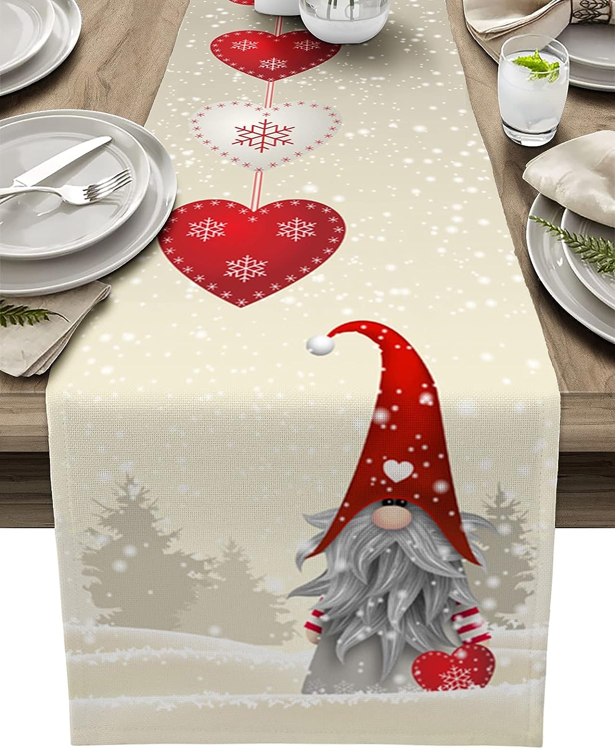 Christmas decoration, table runners and dinner