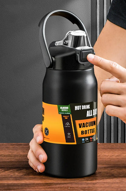 Sports thermos, stainless steel, for cold and hot water