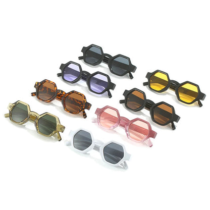 SHAUNA Retro Polygon Square Sunglasses for Women Shades UV400 Fashion Punk Candy Color Men Sun Glasses