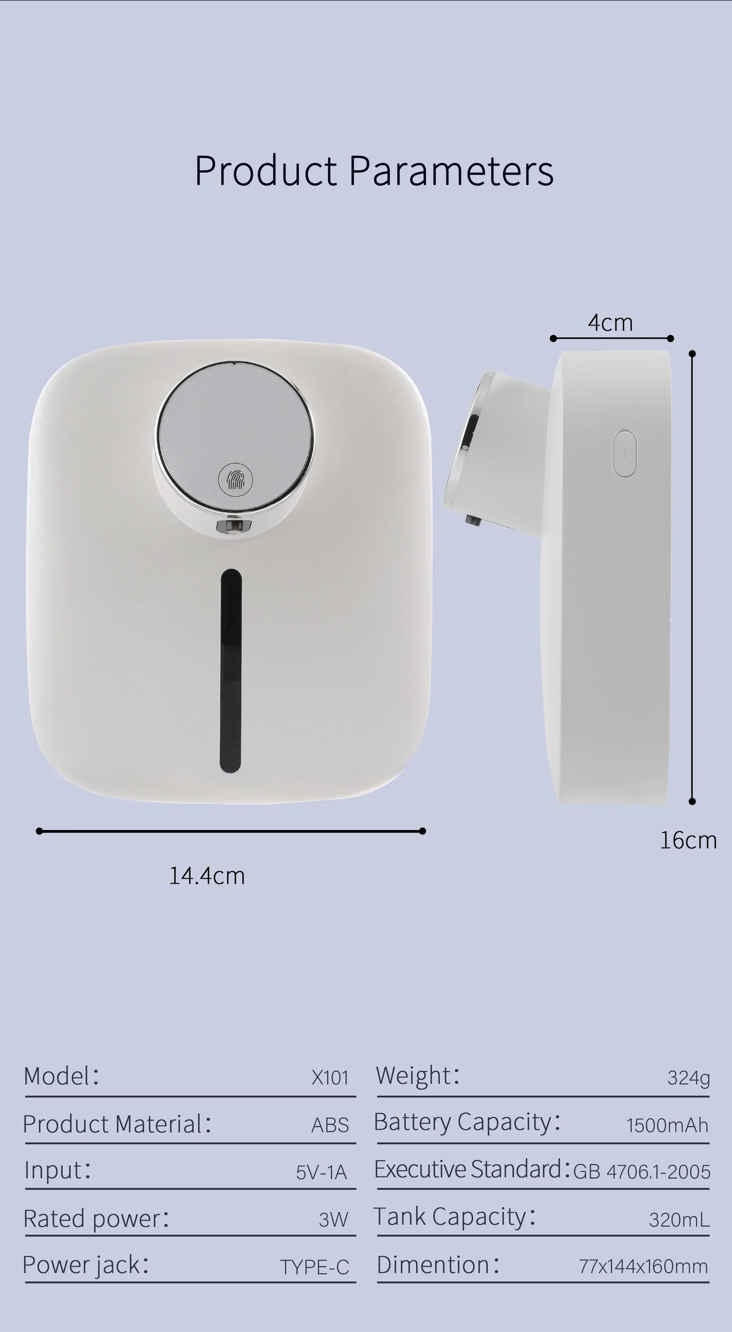 Automatic wall-mounted dispenser with touchless infrared sensor