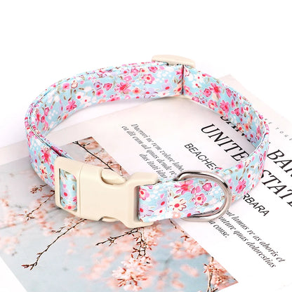 Nylon Dog Collar Adjustable Dogs Collar Flower Print Dog Collars Necklace For Small Medium Large Dogs Chihuahua Pug Pet Supplies