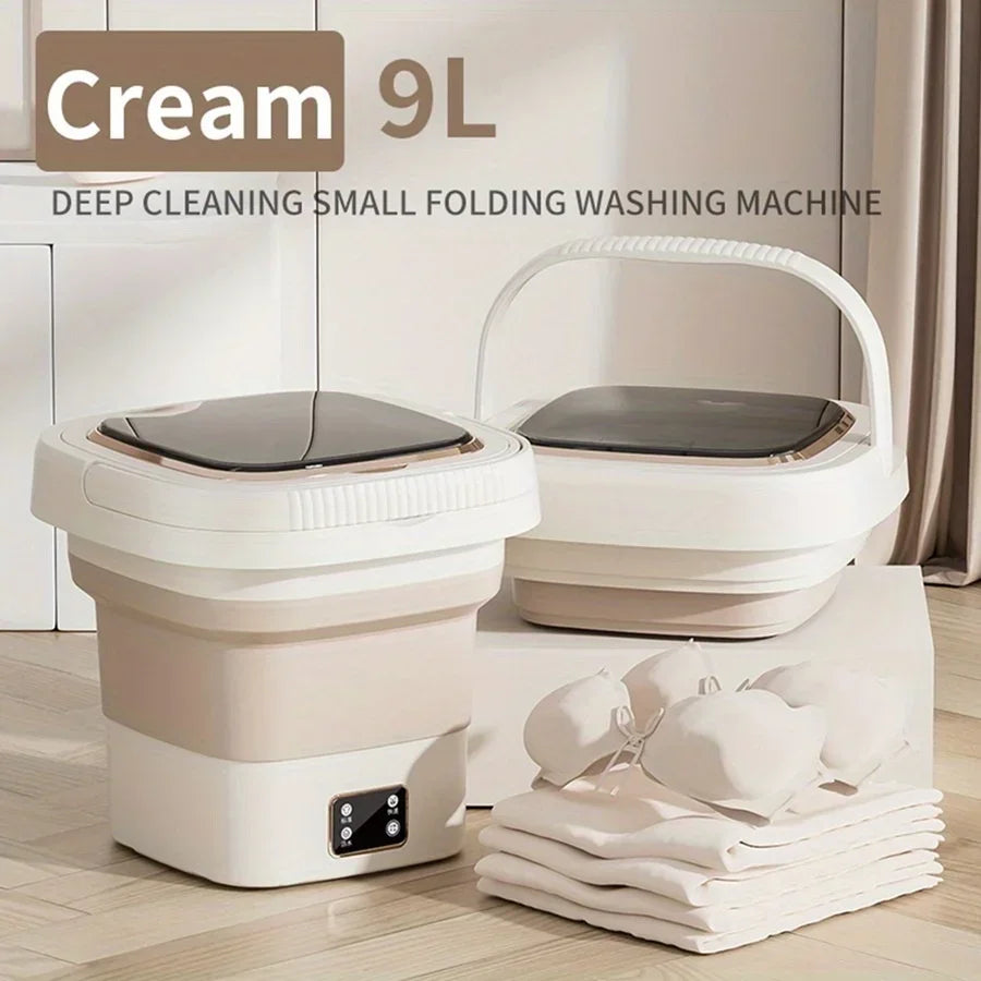 Mini Portable Folding Washing Machine For Camping, RV, Travel And Home Use - Perfect For Washing Underwear, Bras, Socks And More