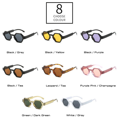 SHAUNA Retro Polygon Square Sunglasses for Women Shades UV400 Fashion Punk Candy Color Men Sun Glasses