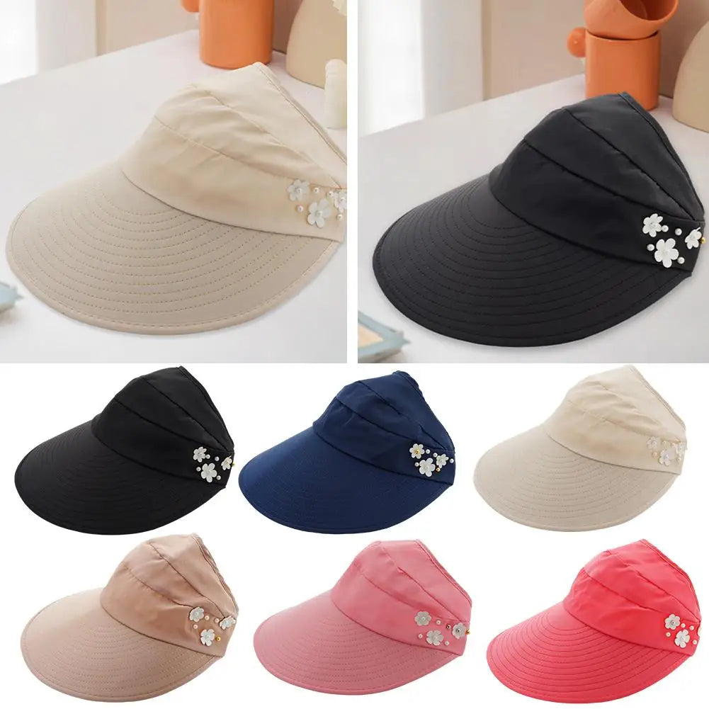 Golf Sun Cap Summer Outdoor Leisure Hat Ladies UPF50+ UV Protection Wide Brim Beach Sun Visor Adjustable Hat Casual Baseball Cap