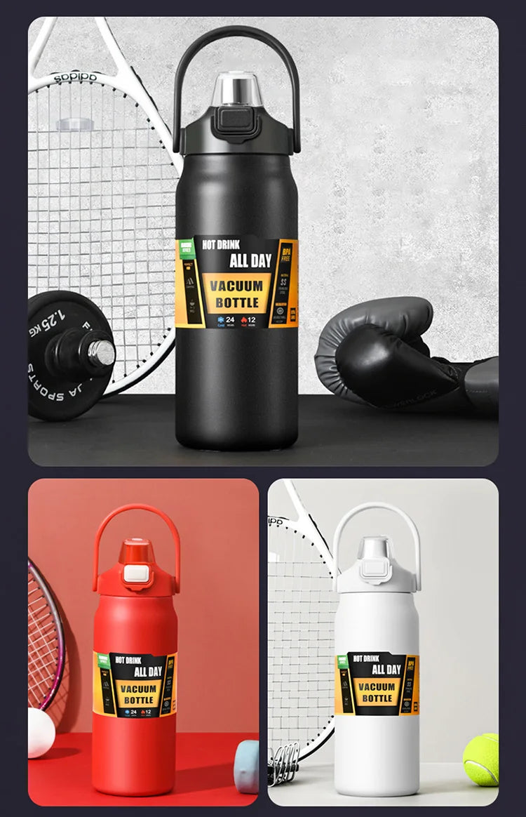 Sports thermos, stainless steel, for cold and hot water