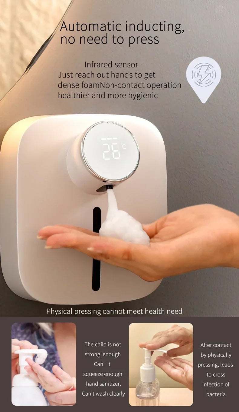 Automatic wall-mounted dispenser with touchless infrared sensor