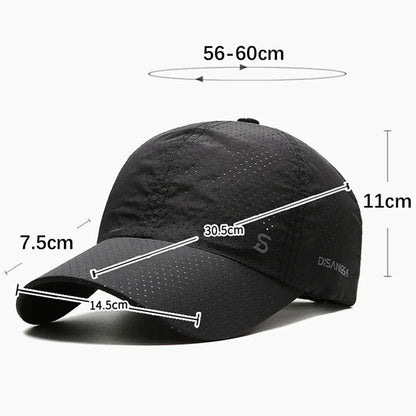 Men Women Mesh Moisture-Waging Quick Dry Baseball Cap Male Summer Female Originality Adjustable Breathable Sun Visor Fishing Hat