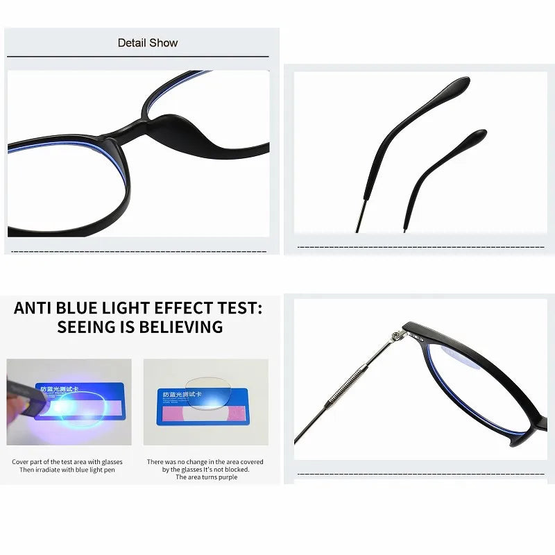 MYT_0522 Round Anti Blue Light Reading Glasses Presbyopic Eyeglasses Computer Prescription Eyewear With Degree +1.0~+4.0