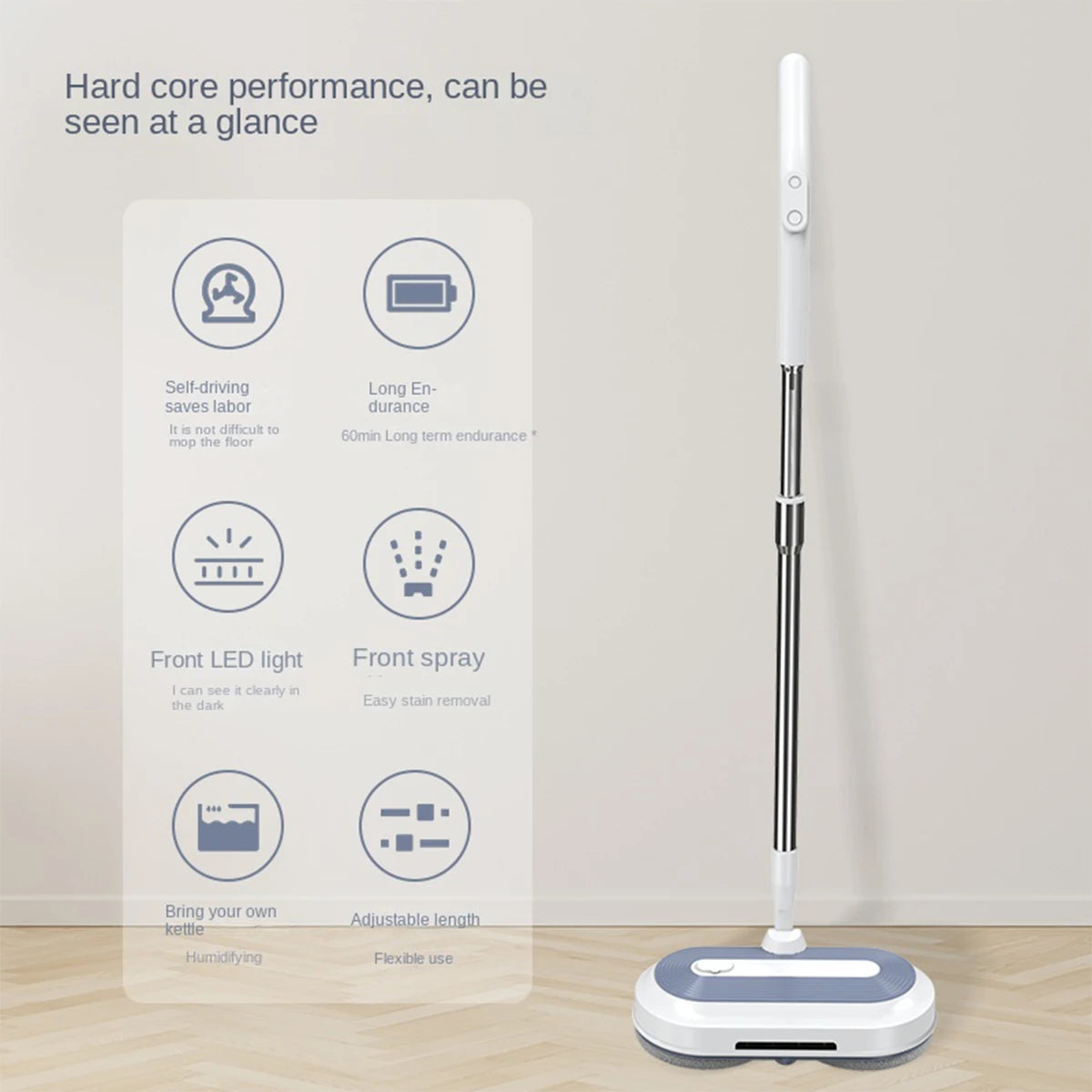 Rechargeable Cordless Electric Mop with Water Spray