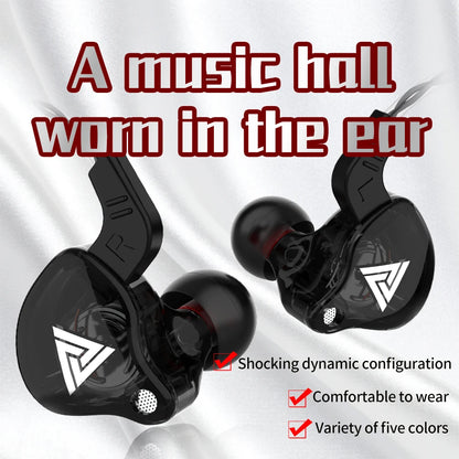 Genuine QKZ AK6 Gaming Headset Gamer Headphones 3.5mm Cable Ear Phones Noise Reduction Hands Free Wired Earphones For Sports