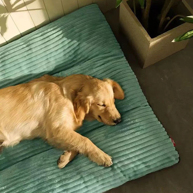 Large Dog Bed Soft Thicken Corduroy Pet Sleeping Mat Non-slip Oversize Pet Kennel Detachable Cats Dogs Sofa Pet Supplies