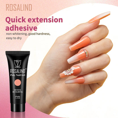 ROSALIND 20 Colors Jelly Poly Nail Gel Quickly Extension Crystal  Strengthen Manicure Gel UV Semi Permanent Hybrid Varnish